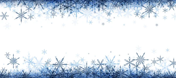 Banner de invierno con copos de nieve azules . — Vector de stock