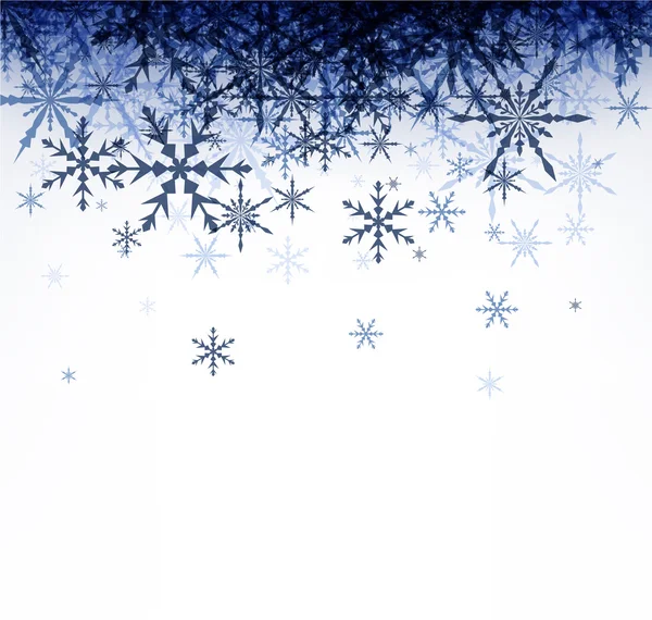 Winter Hintergrund mit blauen Schneeflocken. — Stockvektor