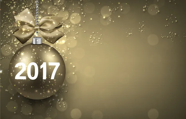 2017 New Year background with bauble. — Stockový vektor
