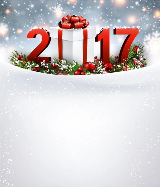 2017 fundo de Ano Novo com ícones . — Vetor de Stock