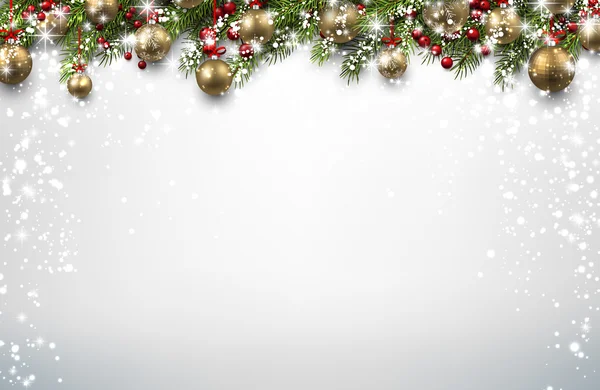 Fondo de Año Nuevo con bolas de Navidad . — Vector de stock