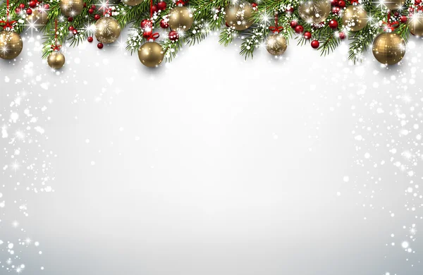 Neujahr Hintergrund mit Weihnachtskugeln. — Stockvektor