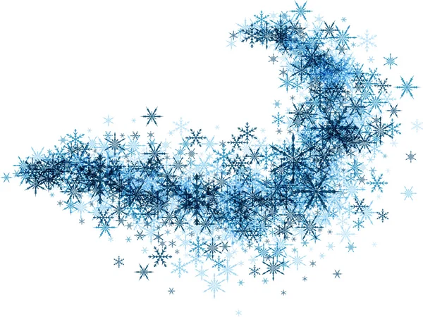 Téli háttér kék hópelyhek. — Stock Vector