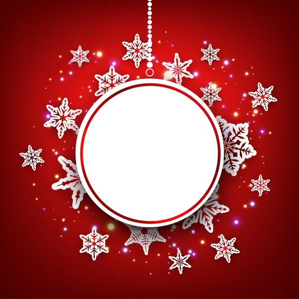 Winter round background with snowflakes. — ストックベクタ