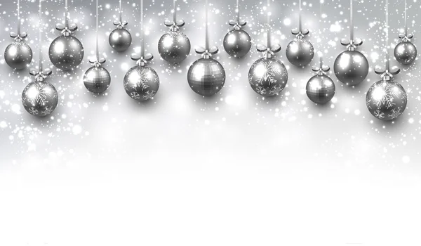 Nieuwjaar achtergrond met kerstballen. — Stockvector