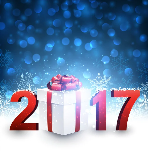 2017 yeni yıl arka plan ile hediye. 
