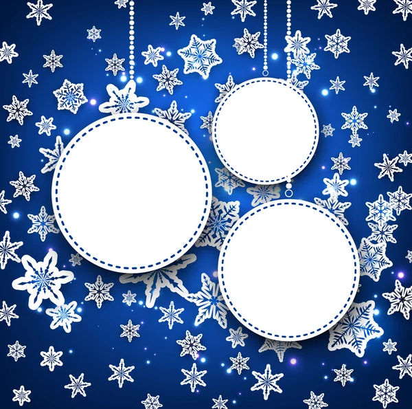 Winter background with round banners. — ストックベクタ