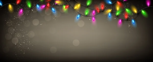 Banner met Kerstmis garland. — Stockvector