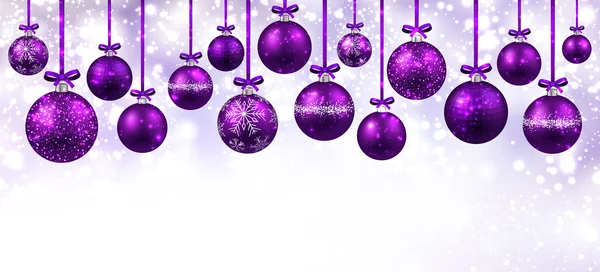 Banner de Ano Novo com bolas de Natal. —  Vetores de Stock