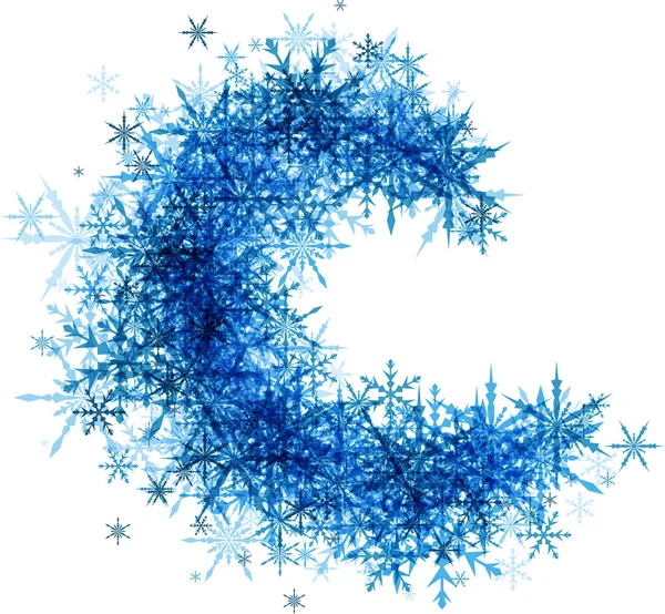 Fundo de inverno com flocos de neve azuis . — Vetor de Stock