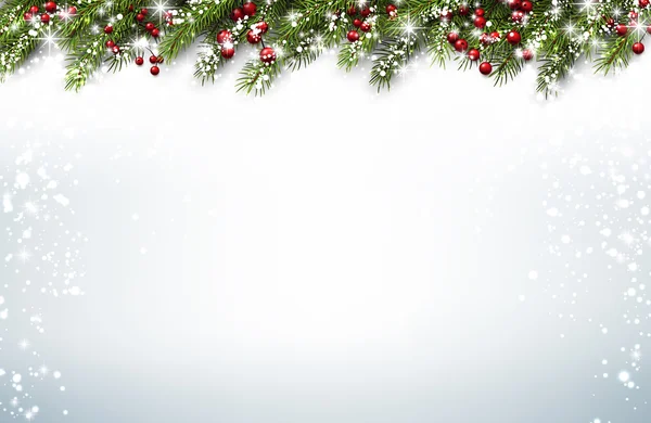 Karácsony háttér fenyő ágak. — Stock Vector