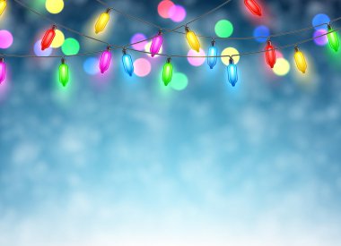Christmas garland lights background. clipart
