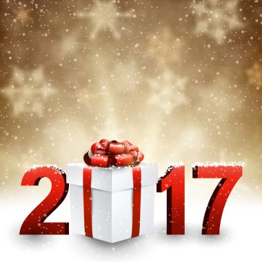 2017 yeni yıl arka plan ile hediye. 