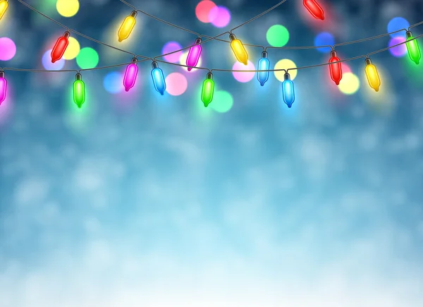 Christmas garland lights background. — Stock Vector