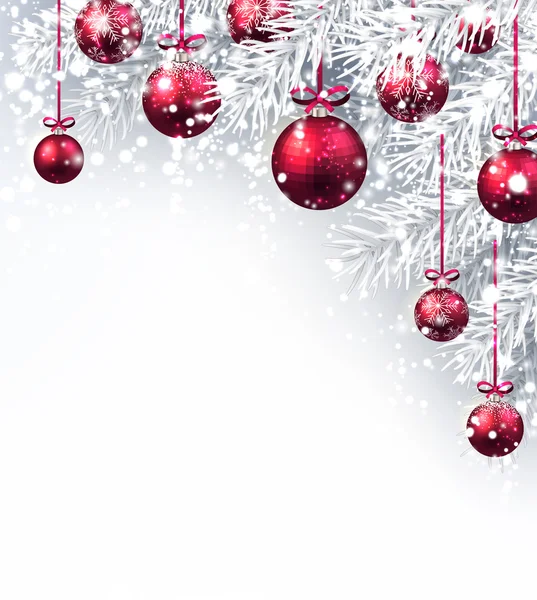 Новорічний фон з різдвяними кульками . — стоковий вектор