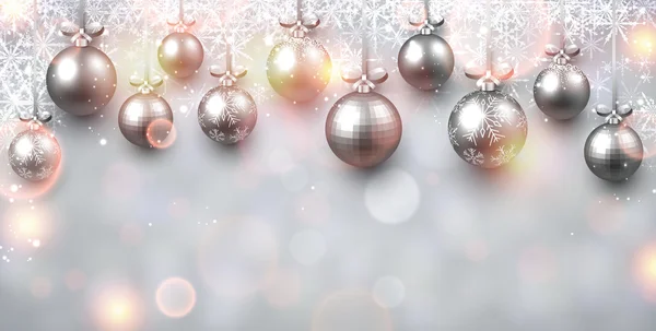 Fundo de Ano Novo com bolas de Natal . —  Vetores de Stock