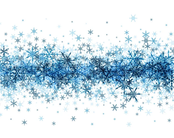 Fond d'hiver avec flocons de neige bleus. — Image vectorielle