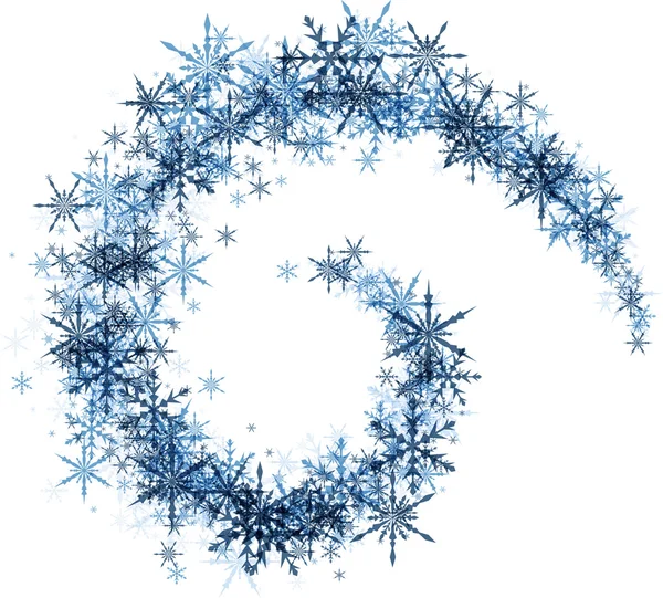 Fond d'hiver avec flocons de neige bleus. — Image vectorielle