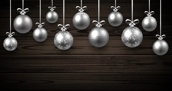 Karácsonyi labdák újévi háttér. — Stock Vector