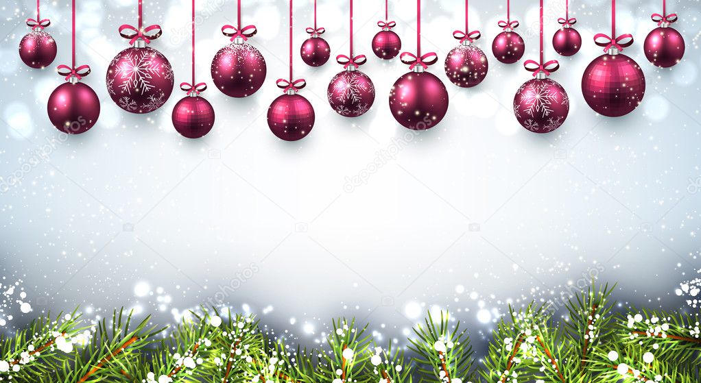 New Year background with Christmas balls.