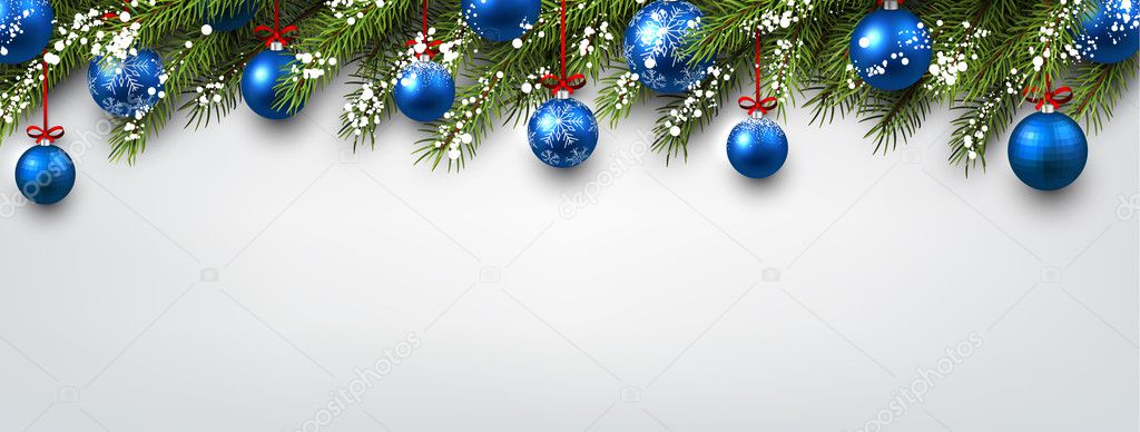 New Year banner with Christmas balls.