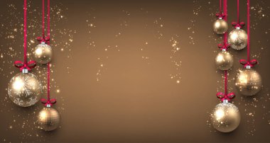 Noel topları ile yeni yıl arka plan