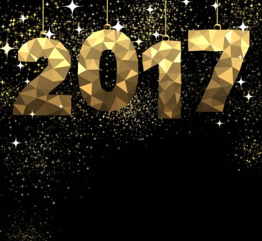 2017 New Year golden background clipart