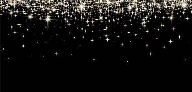 Black shining banner with stars clipart