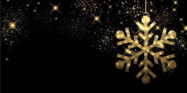Christmas black banner with snowflake — Stock Vector