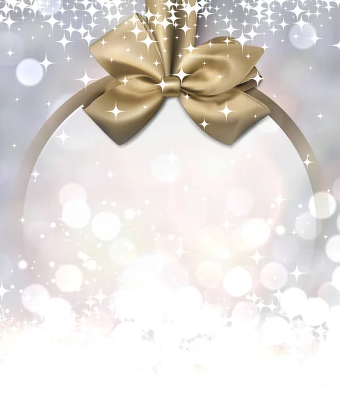 Noël fond étincelant avec arc — Image vectorielle