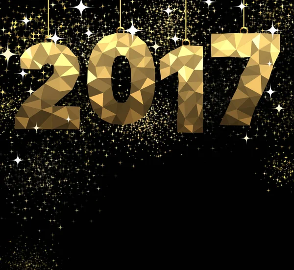 2017 New Year golden background — Stock Vector