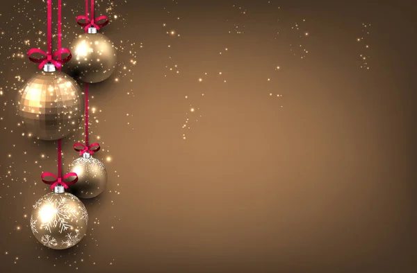 Nouvel An fond avec des boules de Noël — Image vectorielle