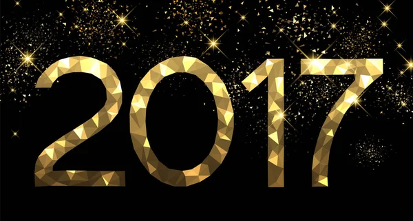 2017 New Year golden background — Stock Vector