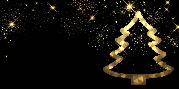 Año nuevo fondo con árbol de Navidad — Vector de stock
