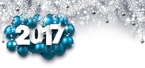 Hermoso banner de Año Nuevo 2017 — Vector de stock