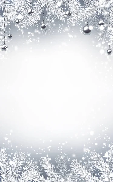 Zimowe tekstury z snowy jodła gałązki — Wektor stockowy