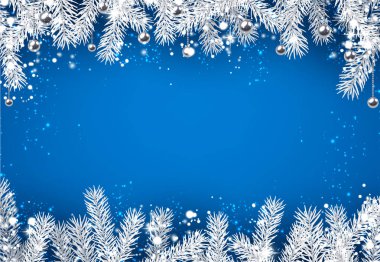 Noel doku beyaz çam dalları ile