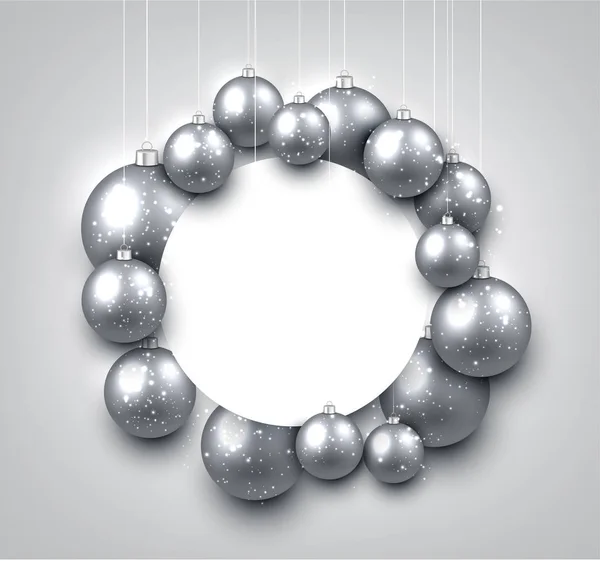 Texture festive avec couronne de boules de Noël — Image vectorielle