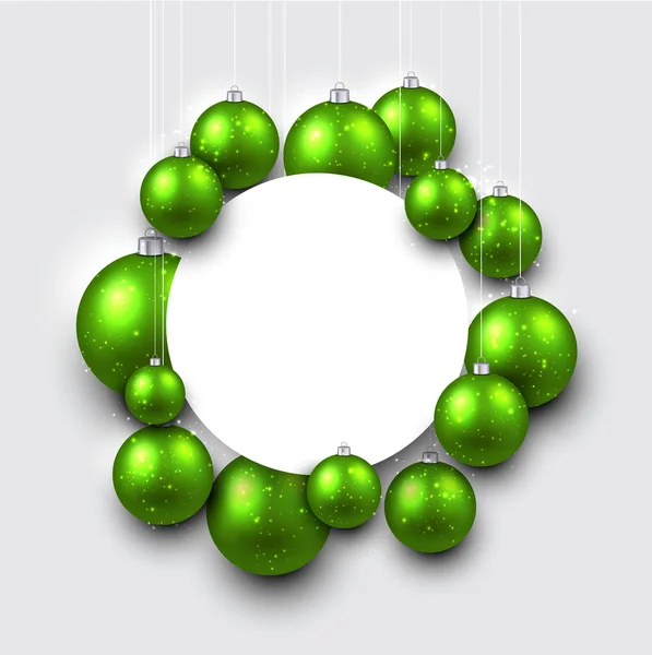 Texture festive avec couronne de boules de Noël — Image vectorielle