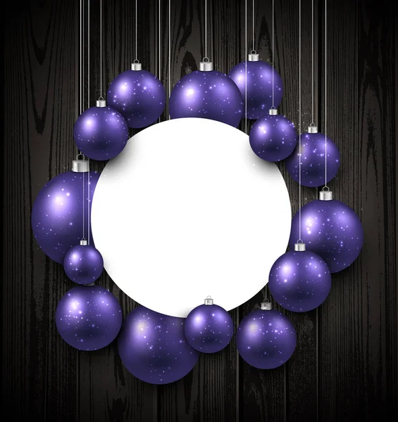 Textura festiva com grinalda de bolas de Natal — Vetor de Stock