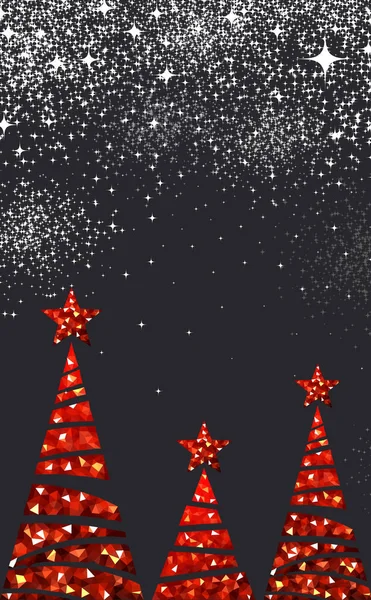 Czerwony drzewek na Boże Narodzenie — Wektor stockowy