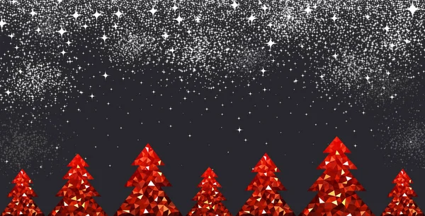 Árboles rojos de Navidad — Archivo Imágenes Vectoriales