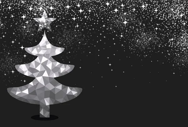 銀のクリスマス ツリー — ストックベクタ