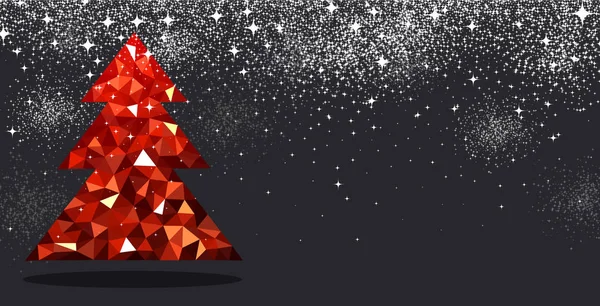 Árvore de Natal vermelho — Vetor de Stock