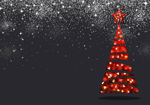 Arbre de Noël rouge — Image vectorielle