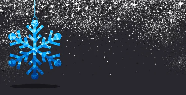 Flocon de neige bleu Noël — Image vectorielle