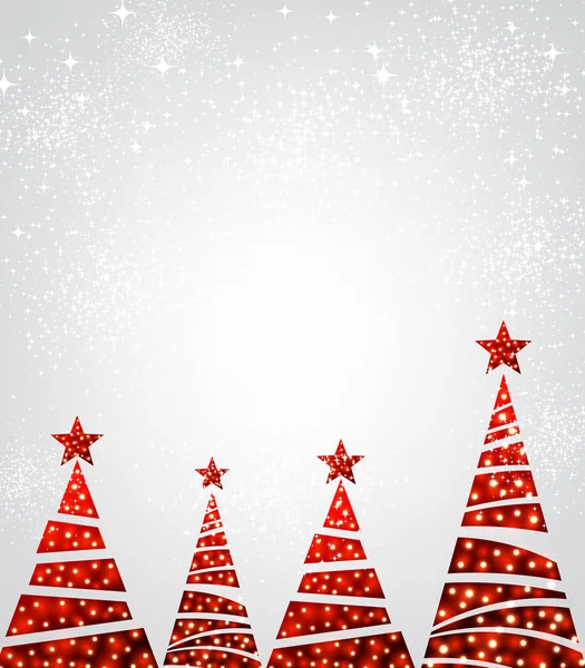 Árboles rojos de Navidad — Vector de stock