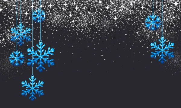 Blaue Weihnachtsschneeflocken — Stockvektor