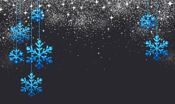 ブルーなクリスマス雪 — ストックベクタ