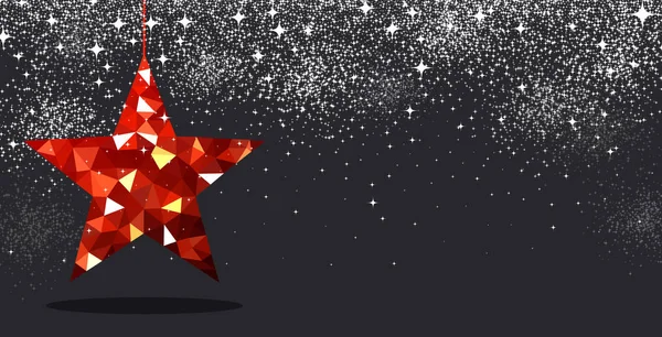 Estrella roja de Navidad — Vector de stock